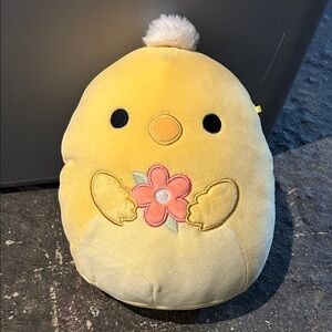 10in Squishmallows Yellow Plush with White Pom-Pom